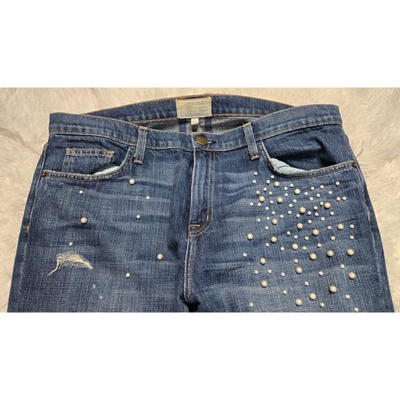 Current Elliott Loved Destroy Pearls The Fling Boyfriend Crop Jeans Size 31x28 - Picture 8 of 14